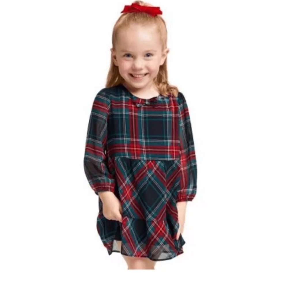 Draper James Holiday Red and Green Plaid Girls' Dress 18 months New